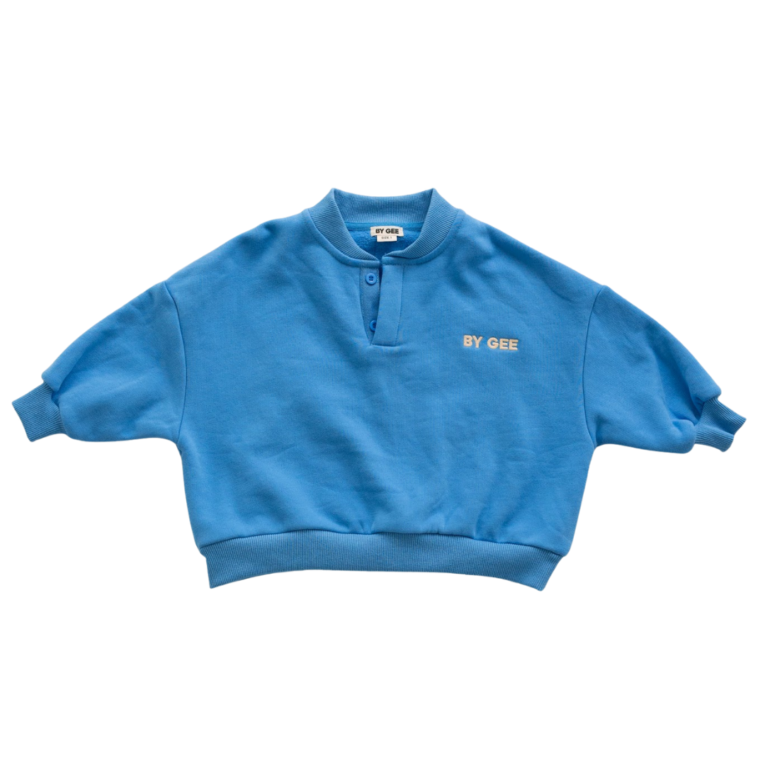 BY GEE COTTON BOXY SWEATSHIRT - BLUEBIRD