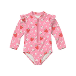 TOSHI SWIM LONG SLEEVE ONESIE TWINKLE STRAWBERRY