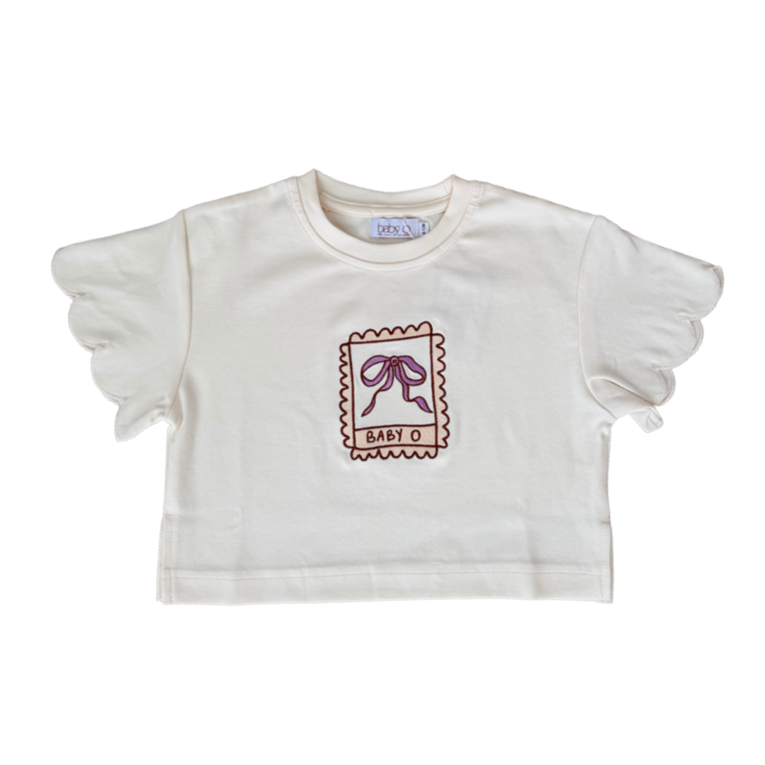 BABY O THE LABEL POSTMARK BOW T-SHIRT