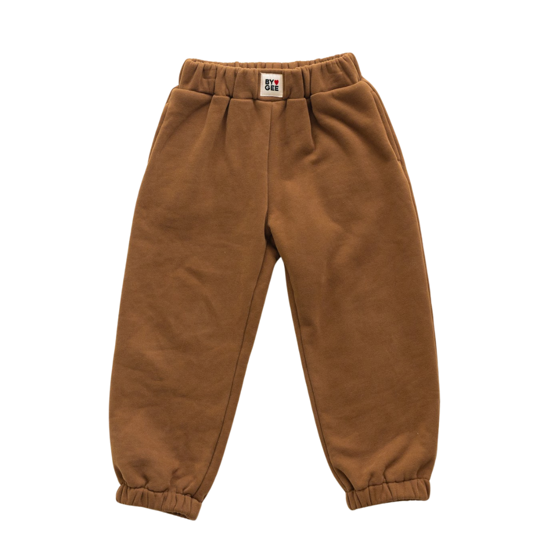 BY GEE COTTON WIDE LEG SWEATPANT - CHOCOLATE
