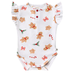 SNUGGLE HUNNY GINGERBREAD SHORT SLEEVE BODYSUIT WITH FRILL