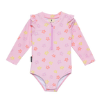 CRYWOLF BABY LONG SLEEVE SWIMSUIT - HIBISCUS BLOOM