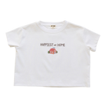 BY GEE HAPPY AT HOME OVERSIZED BOXY TEE - WHITE