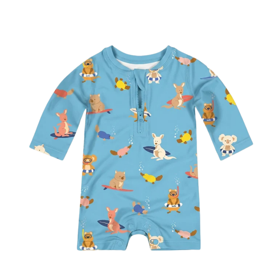 TOSHI SWIM LONG SLEEVE ONESIE PIRATE BEACH BUDDIES