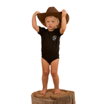 RINGERS WESTERN BABIES SHORT SLEEVE ROMPER - BLACK