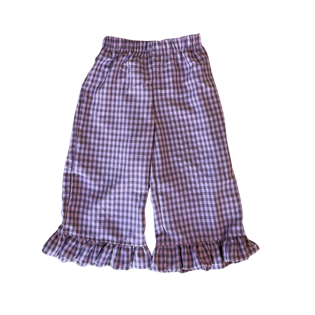 DEAR DARCY GINGHAM PANTS - PINK & BROWN