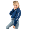 RINGERS WESTERN JACKAROO KIDS LONG SLEEVE FULL BUTTON EMBROIDERED WORKSHIRT - NAVY WITH WHITE EMBROIDERY