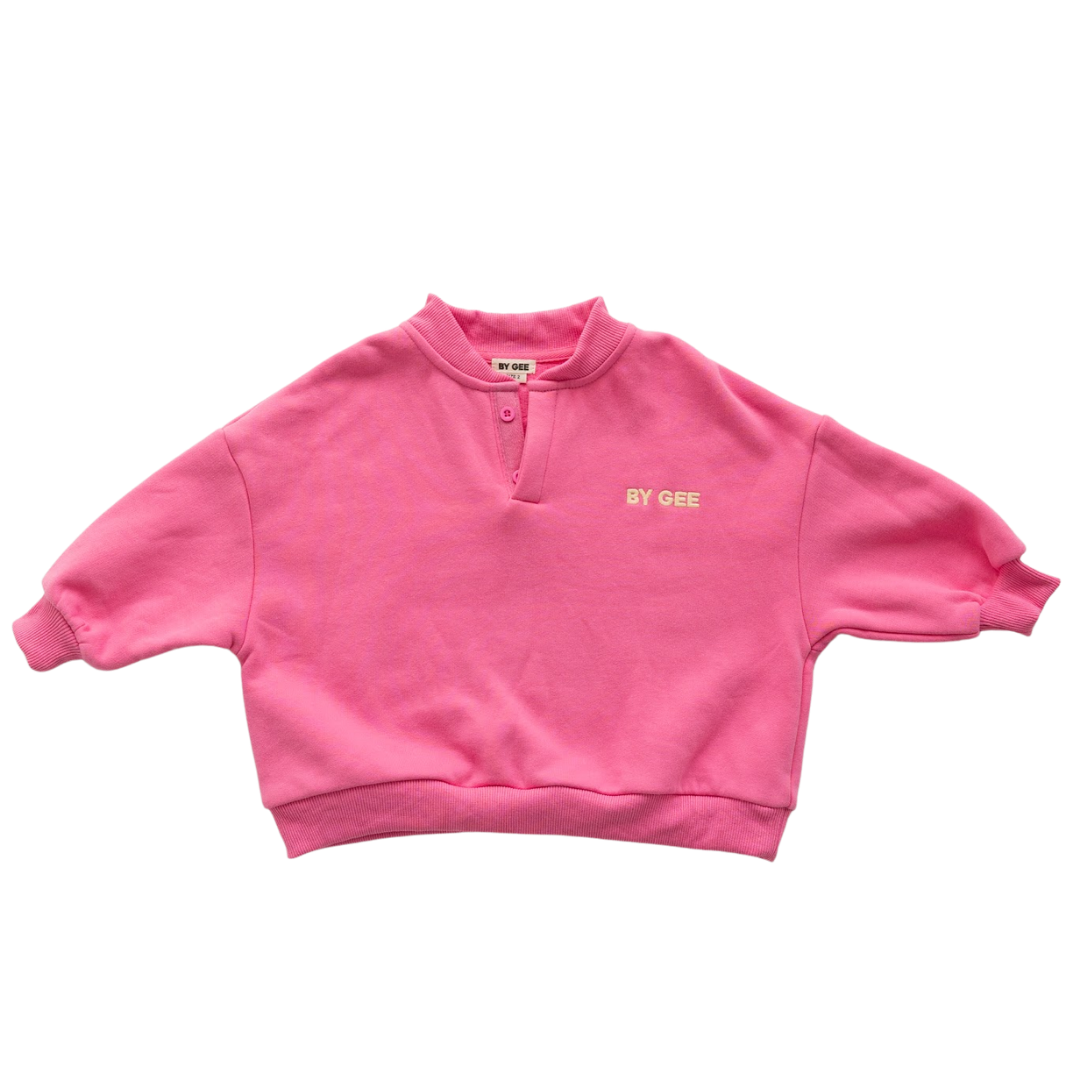 BY GEE COTTON BOXY SWEATSHIRT - PEONY