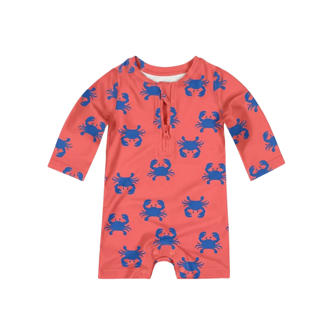 TOSHI SWIM LONG SLEEVE ONESIE PIRATE MUD CRABS