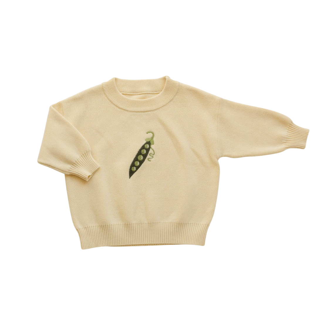 BY GEE COTTON PEA POD KNIT JUMPER - CREAM