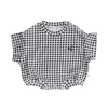 CINNAMON BABY BLACK GINGHAM T-SHIRT ROMPER