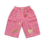 BY GEE CROPPED WIDE LEG CARGO PANT - PEONY