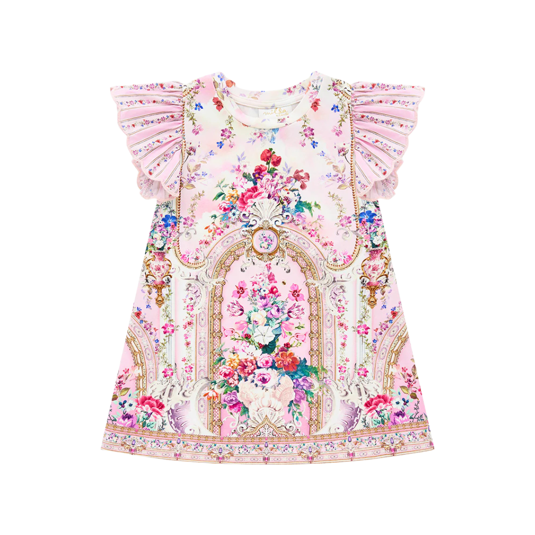 CAMILLA BABIES ANGLAISE SLEEVE TEE DRESS WITH FLARE HEM - PALATIAL PASTELS