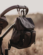 OIOI SIGNATURE NAPPY BACKPACK - BLACK DIMPLE VEGAN LEATHER