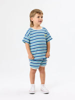 GOLDIE + ACE WAFFLE SHORTS - BLUE STRIPE