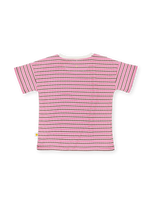 GOLIDE + ACE WAFFLE STRIPE T-SHIRT - PINK STRIPE