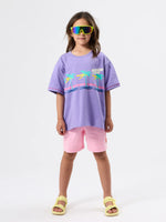 GOLDIE + ACE PIPED SWEAT SHORTS - PINK