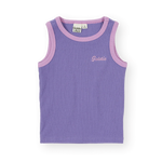 GOLDIE + ACE EMBROIDERED COLOUR POP RIB SINGLET - PURPLE