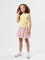GOLDIE + ACE EMBROIDERED COLOUR POP RIB SINGLET - YELLOW