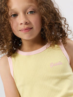 GOLDIE + ACE EMBROIDERED COLOUR POP RIB SINGLET - YELLOW