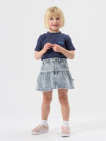 GOLDIE + ACE PINTRIPE PEPLUM DENIM SKIRT
