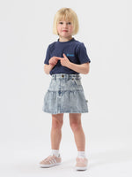 GOLDIE + ACE PINTRIPE PEPLUM DENIM SKIRT