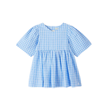 CUBBY POPPY DRESS - BLUISH CHECK