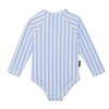 CRYWOLF LONG SLEEVE SWIMSUIT SKY BLUE STRIPE