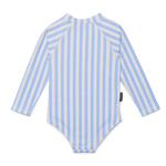 CRYWOLF LONG SLEEVE SWIMSUIT SKY BLUE STRIPE