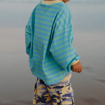 POSS & SOSS STRIPE LONG SLEEVE TEE - PACIFIC