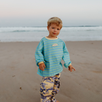 POSS & SOSS STRIPE LONG SLEEVE TEE - PACIFIC