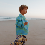 POSS & SOSS STRIPE LONG SLEEVE TEE - PACIFIC
