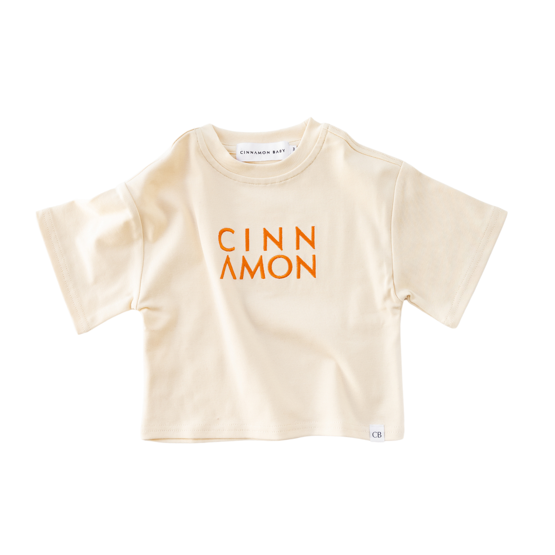 CINNAMON BABY CREAM BASIC OVERSIZED TEE