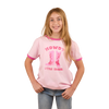 HOWDY COWGIRL KIDS RINGER T-SHIRT - BALLET PINK