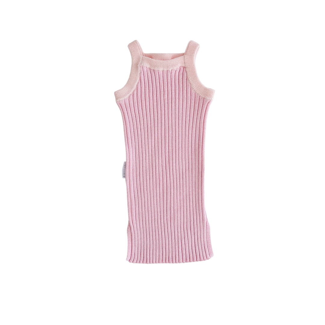 ZIGGY LOU RIBBED DRESS - DAHLIA