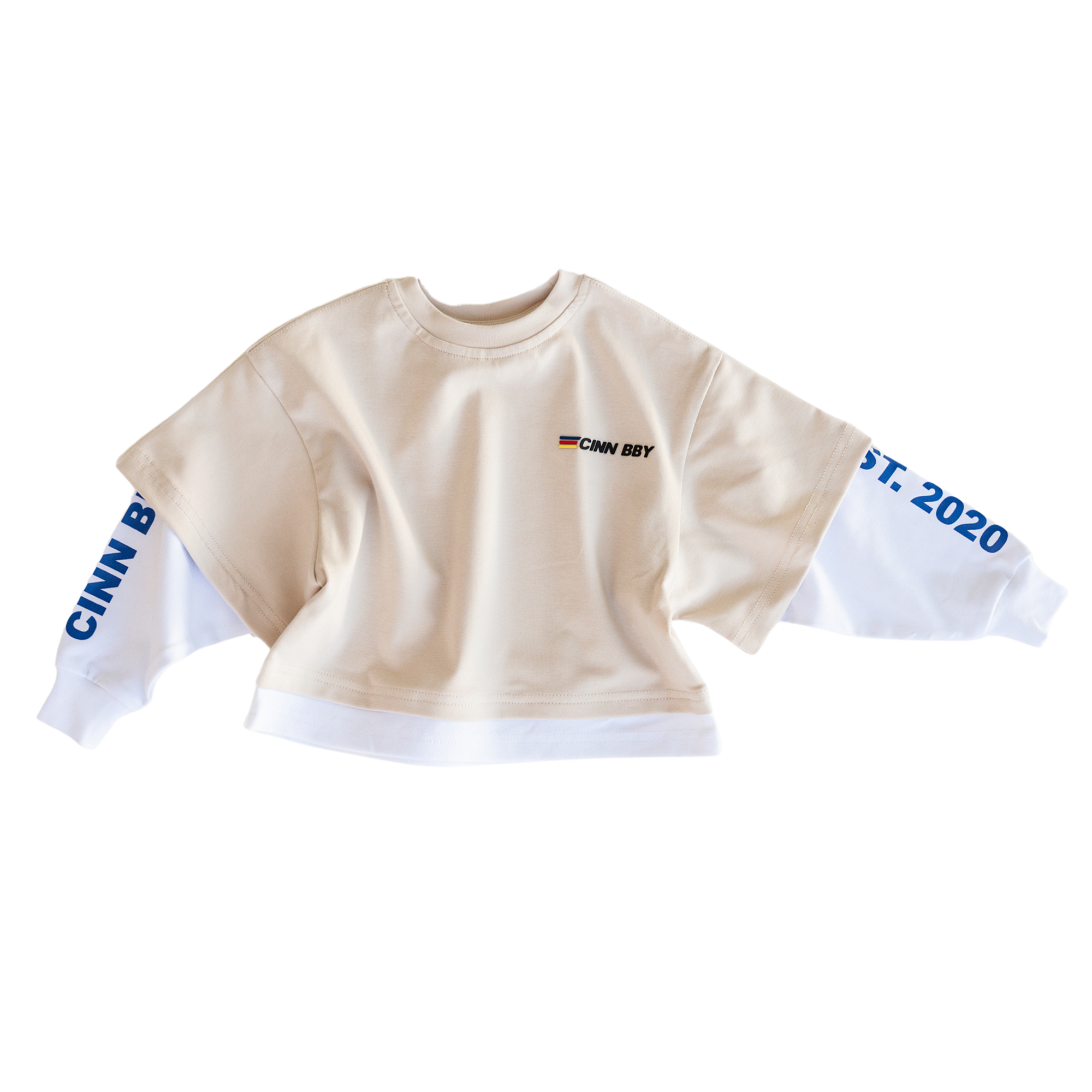 CINNAMON BABY LAYERED CB TEE - STONE