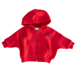 CINNAMON BABY PRIMARY ZIP HOODIE - RED