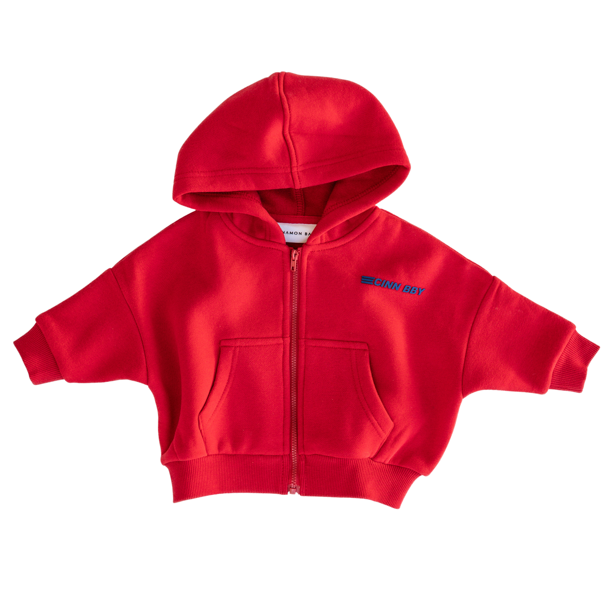 CINNAMON BABY PRIMARY ZIP HOODIE - RED