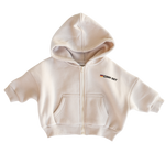 CINNAMON BABY PRIMARY ZIP HOODIE - STONE