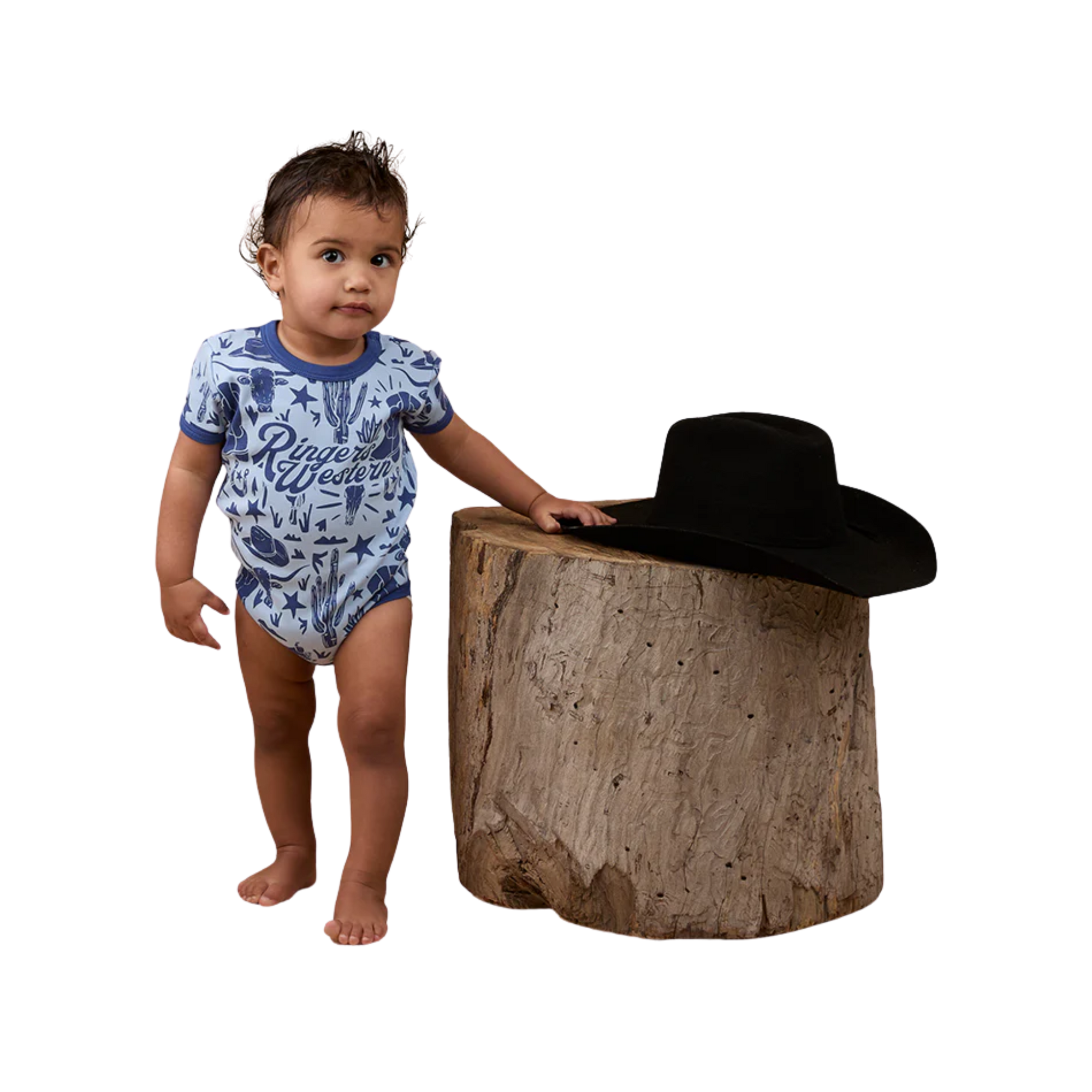 BOOT SCOOTIN BABIES SHORT SLEEVE ROMPER - DUSK