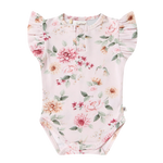SNUGGLE HUNNY BIRDS & BLOOMS SHORT SLEEVE BODYSUIT WITH FRILL