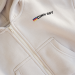 CINNAMON BABY PRIMARY ZIP HOODIE - STONE