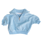 CINNAMON BABY OVERSIZED HALF ZIP JUMPER - SKY BLUE