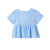 CUBBY POPPY TOP - BLUISH CHECK