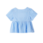CUBBY POPPY TOP - BLUISH CHECK