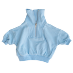 CINNAMON BABY OVERSIZED HALF ZIP JUMPER - SKY BLUE