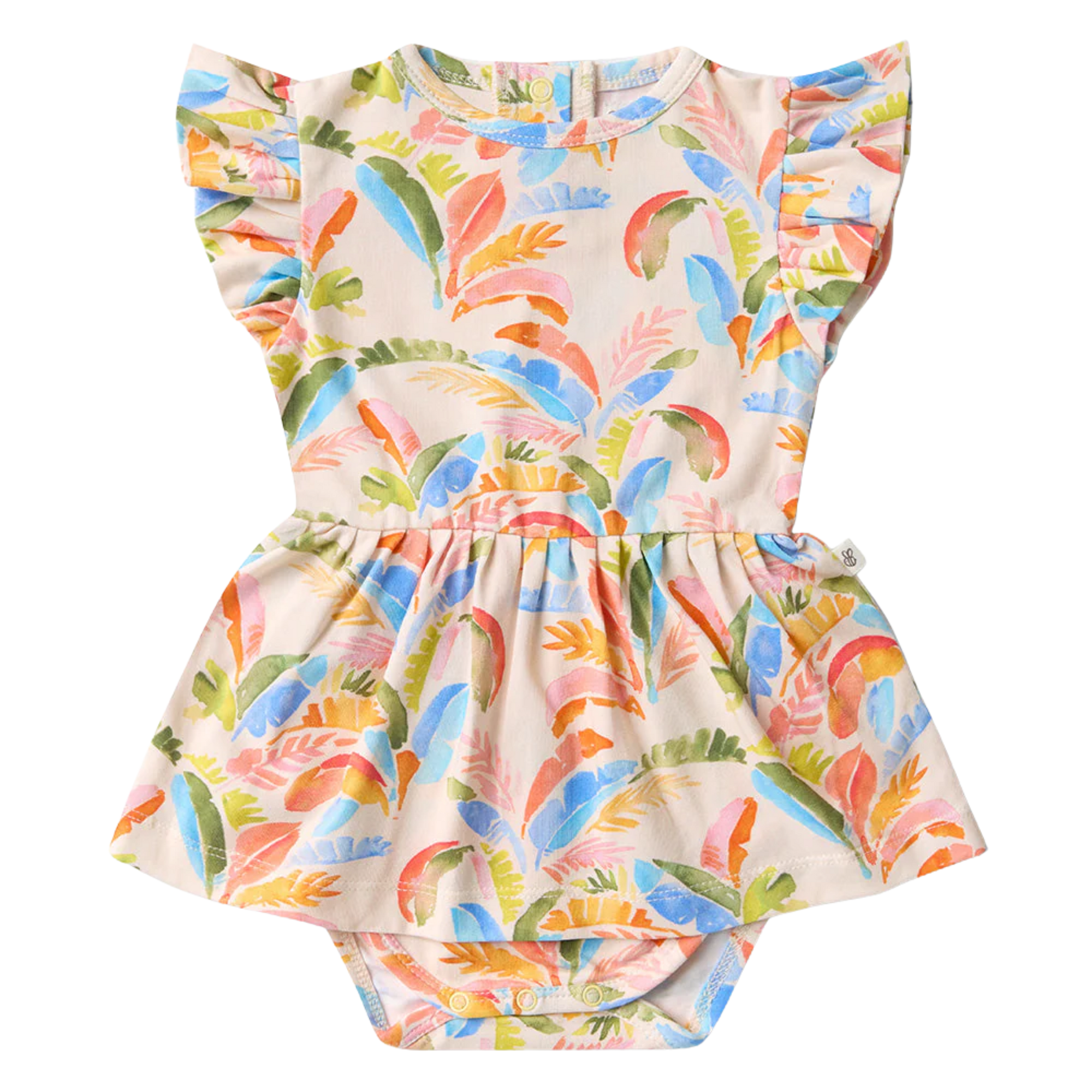 SNUGGLE HUNNY SUMMER PALM SHORT SLEEVE DRESS