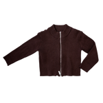 BAD BEBE TWO MOODS 2-WAY KNIT TOP - CHOCOLATE