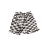 CINNAMON BABY BLACK GINGHAM FRILL SHORTS