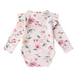 SNUGGLE HUNNY BIRDS & BLOOMS LONG SLEEVE BODYSUIT WITH FRILL